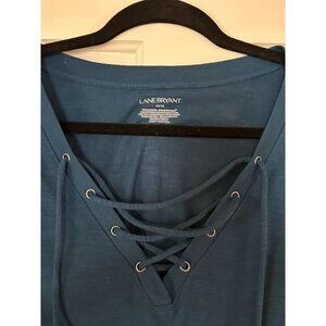 Lane Bryant Womens Top Blue Short Sleeve Size 14 16